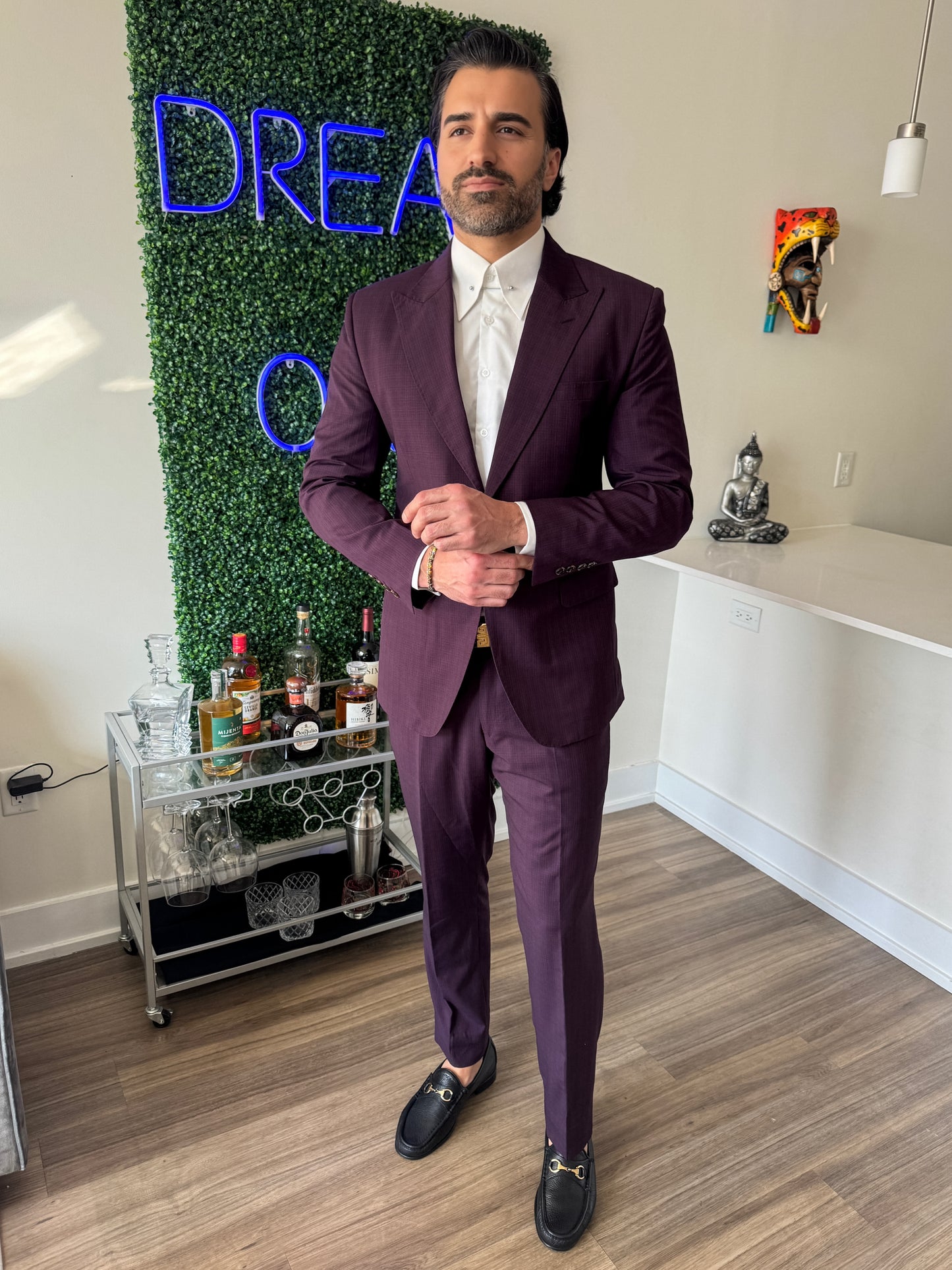 Plum Super 120's Wool 2 button Suit